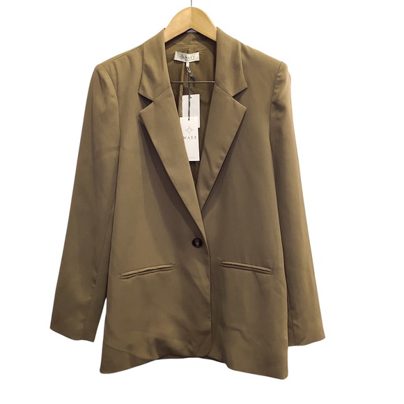 NWT Women’s Wayf Tan Single Button Blazer sz M - Picture 1 of 12